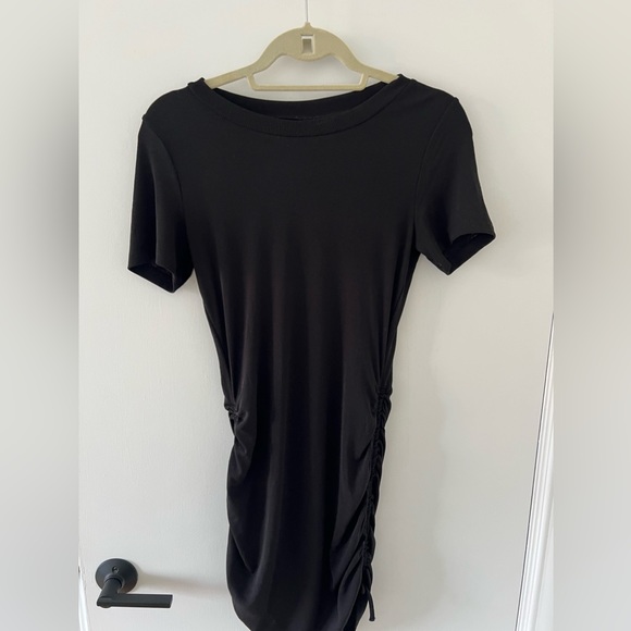 Ribbed Mini Dress with Ruching - Picture 1 of 4